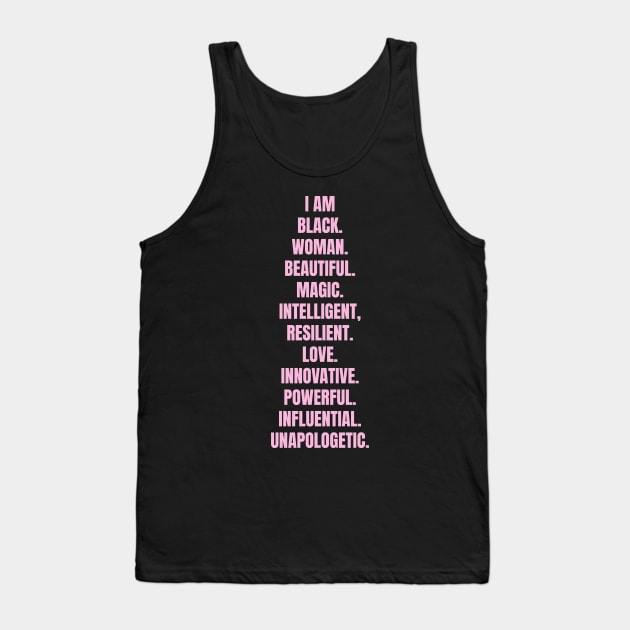 I Am A Powerful Black Woman | African American | Black Queen Tank Top by UrbanLifeApparel